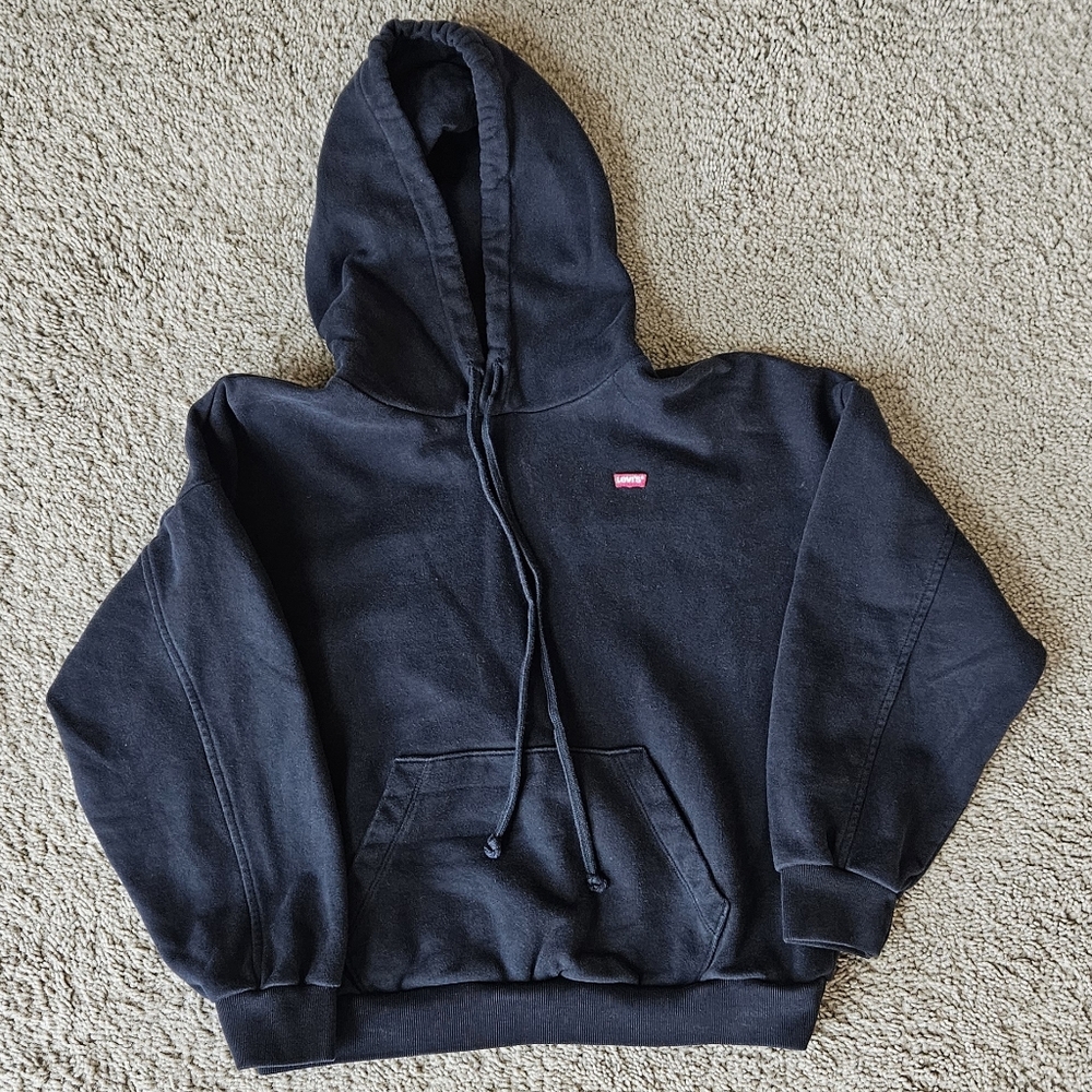 Levi's Classic Black Hoodie with Red Logo